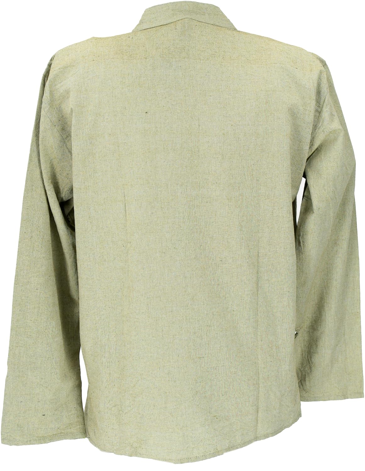 GURU SHOP Nepal Ethno Yogahemd mit Kokosknöpfen, Kurta-Hemd, Freizeithemd mit Stehkragen, Herren