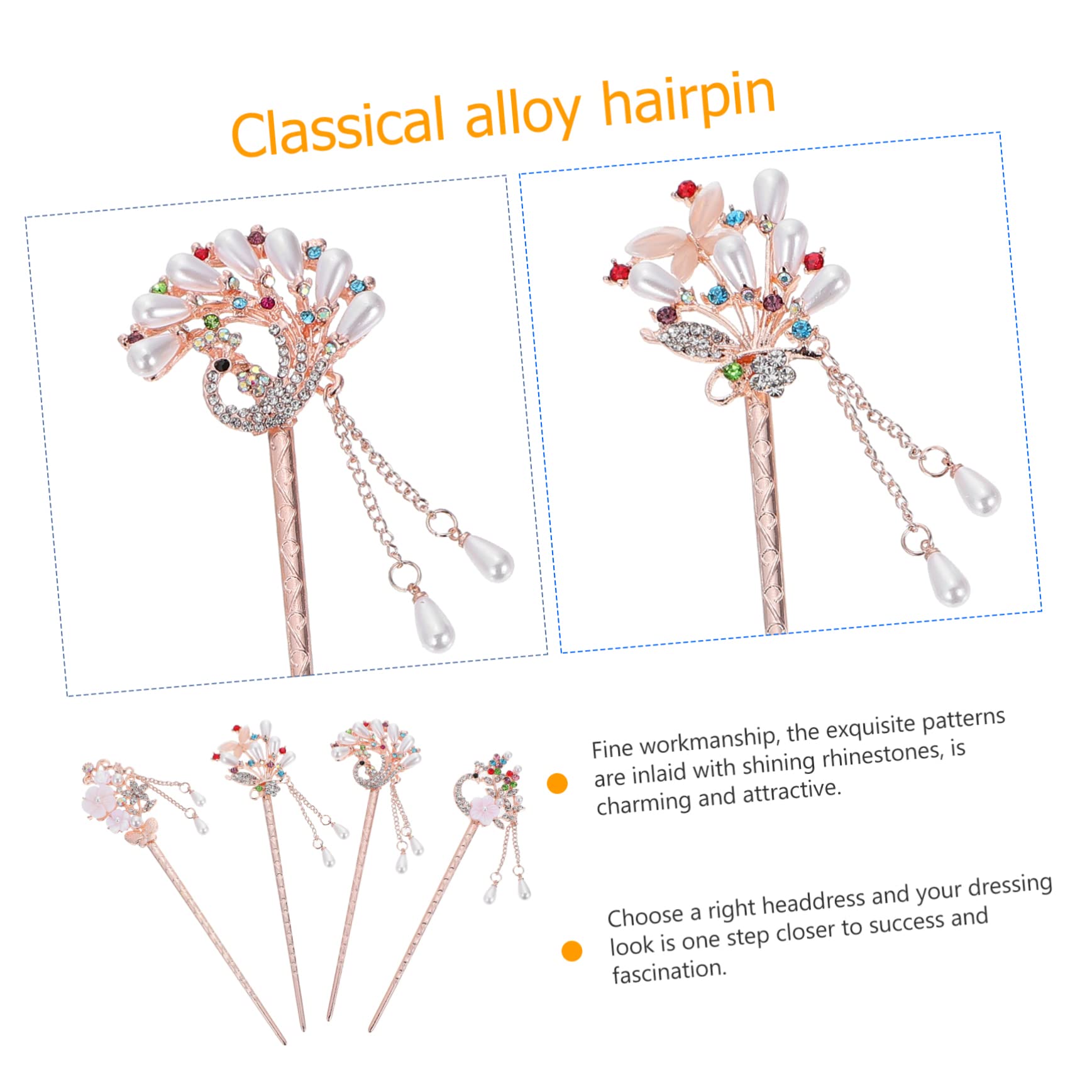 Housoutil 12 Stk Vintage Perlenhaarnadel rosa haarkamm haarnadel Haarschmuck für die Braut Haarspangen mit Strasssteinen Haarschmuck für besondere Anlässe Haarklammer Tiara Perle Haarnadel