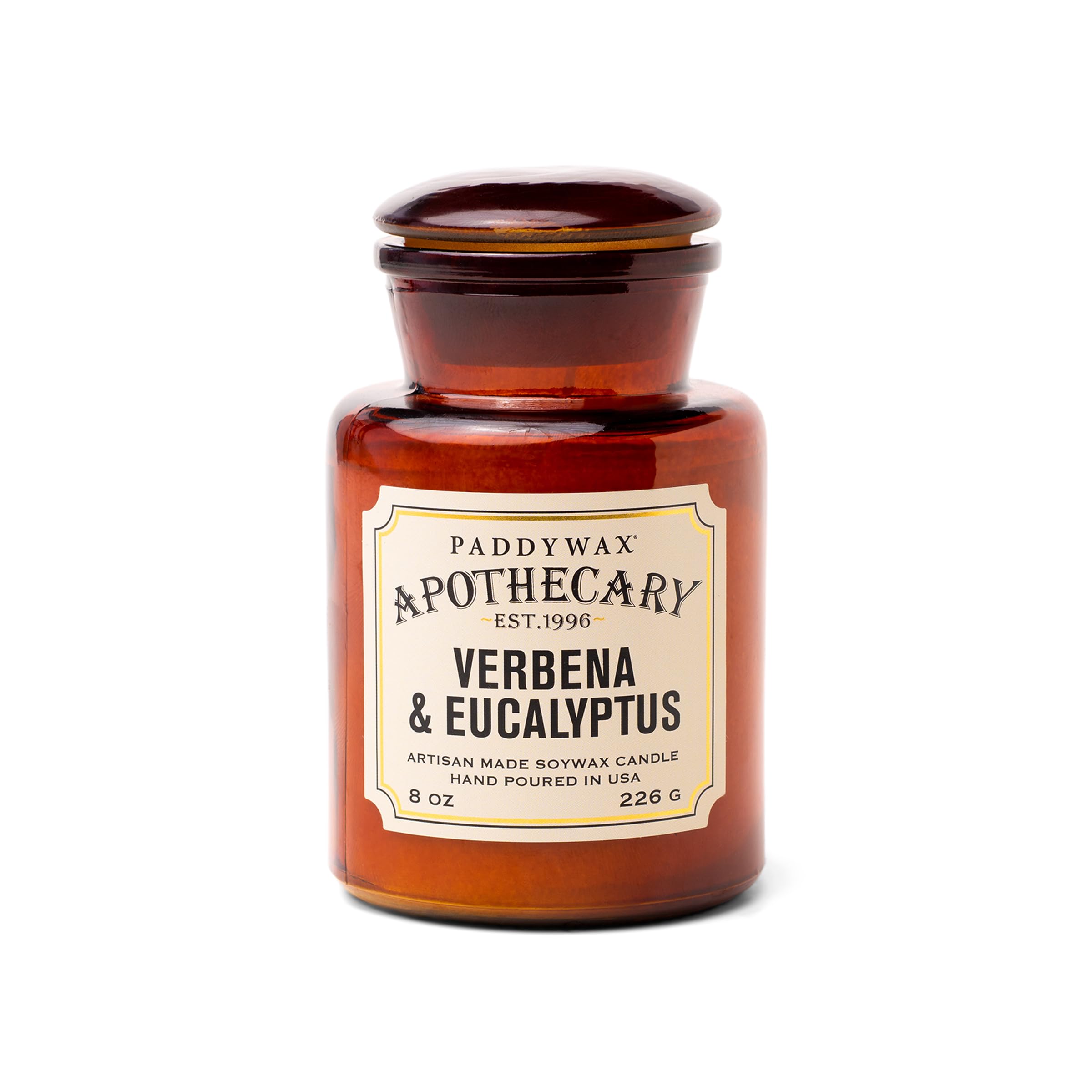 Paddywax Verbena & Eucalyptus Scented Candles Artisan Apothecary Candle, 226G,