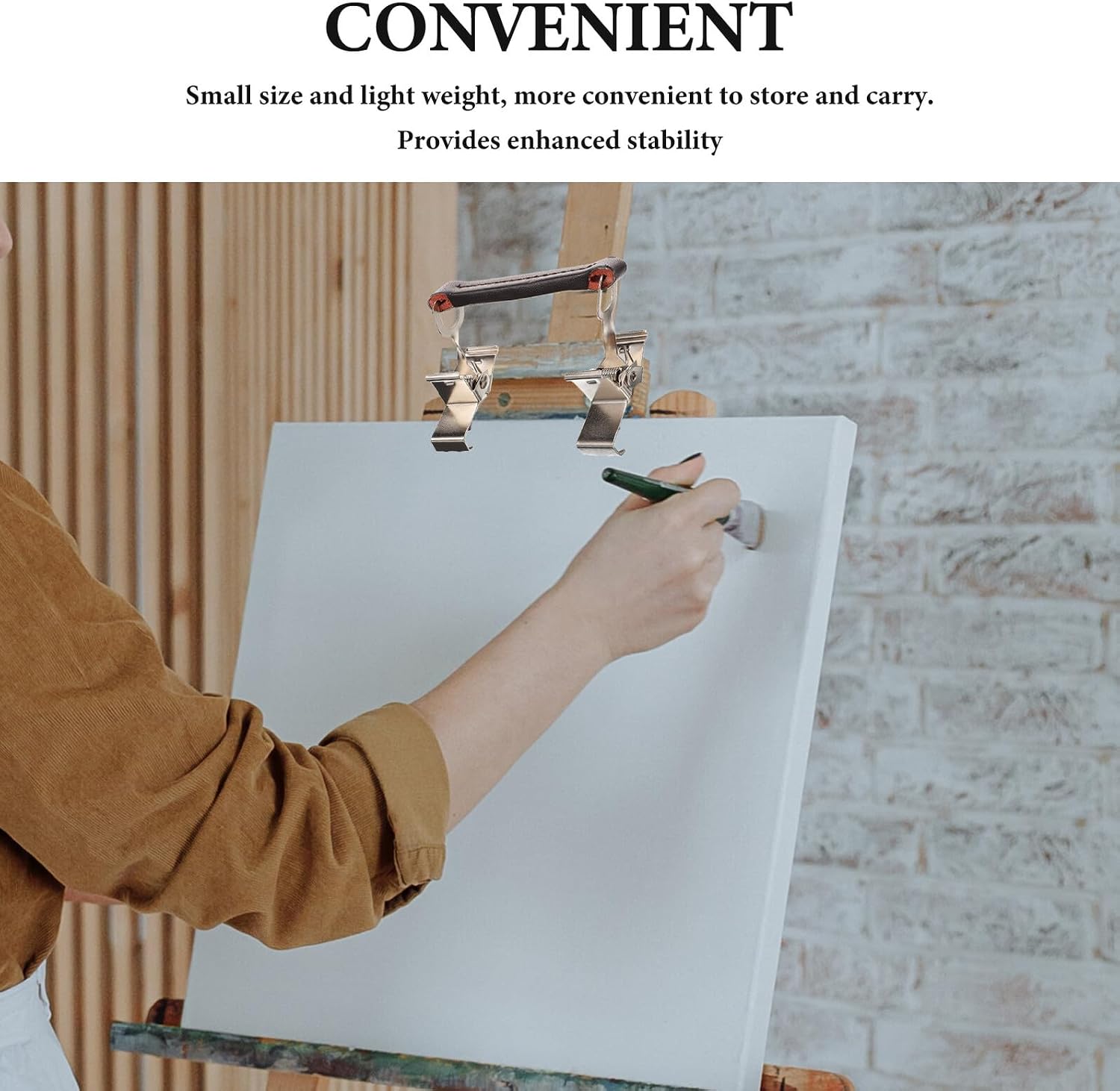 Hoement Metal Wet Canvas Clip for Artists Ergonomic Frame Separator Clamp for Wet Paintings and Canvases Smooth Polished Surface Carrier for Easy Transport and Natural Drying for Sketching