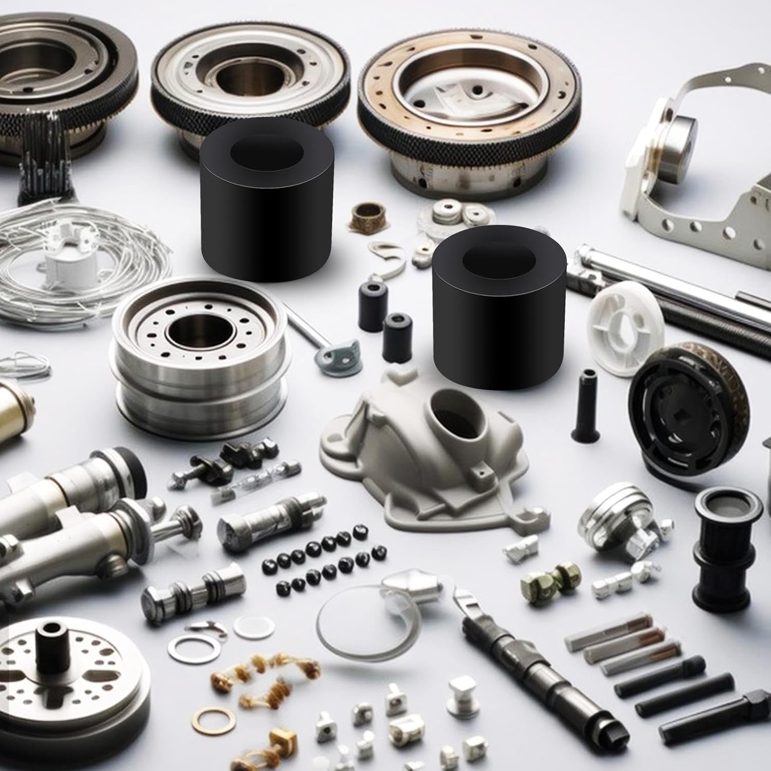 10 Pack Rubber Spacers 1" OD x 3/8" ID x 1" Inch Thickness Round Rubber Bushings Thick Flat Washers, Black, 1 Inch