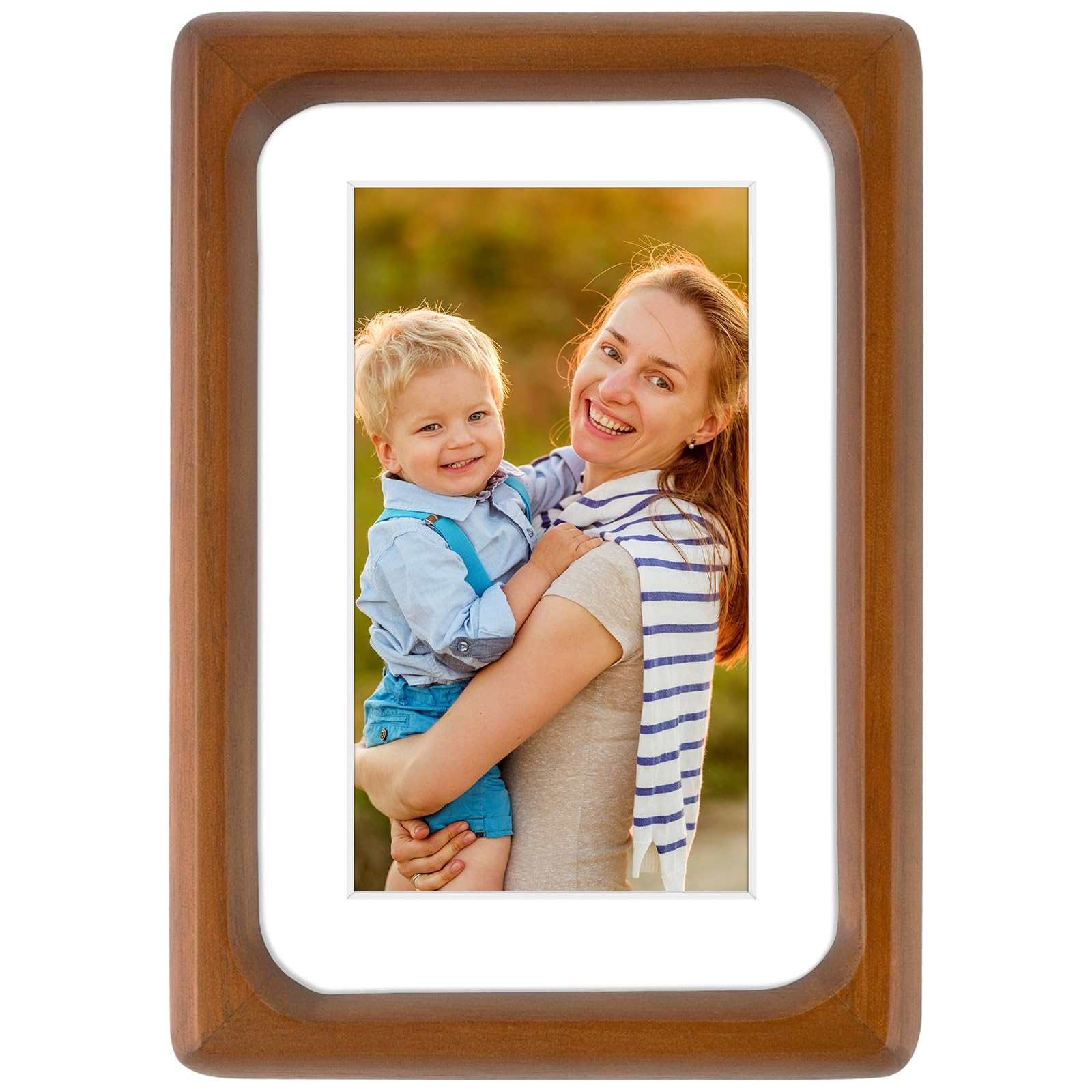 Golden State Art 4x6 Picture Frames - Walnut Solid Wood with