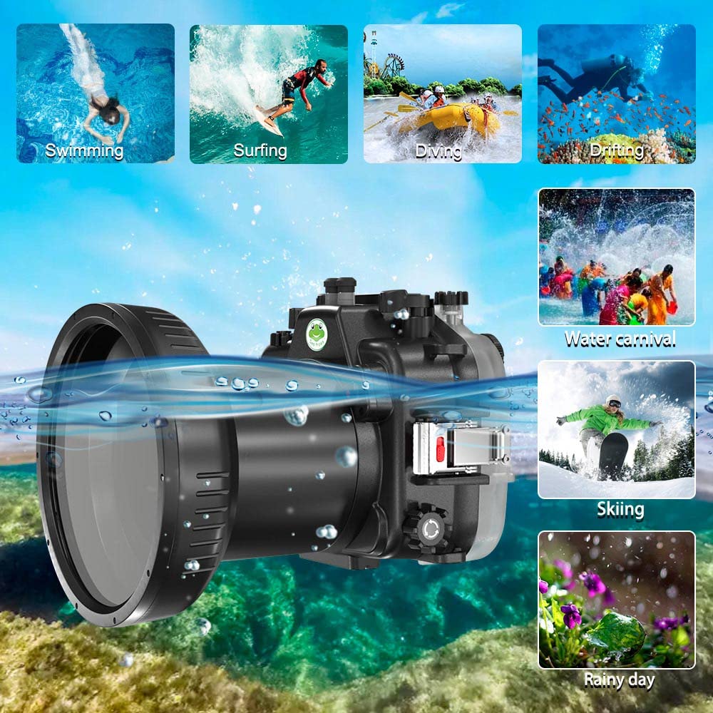 Sea frogs Compatible con Fujifilm XT-4 16-50/18-55MM Submarina carcasa 132 Feet/ 40 metros Carcasa impermeable calidad IPX8