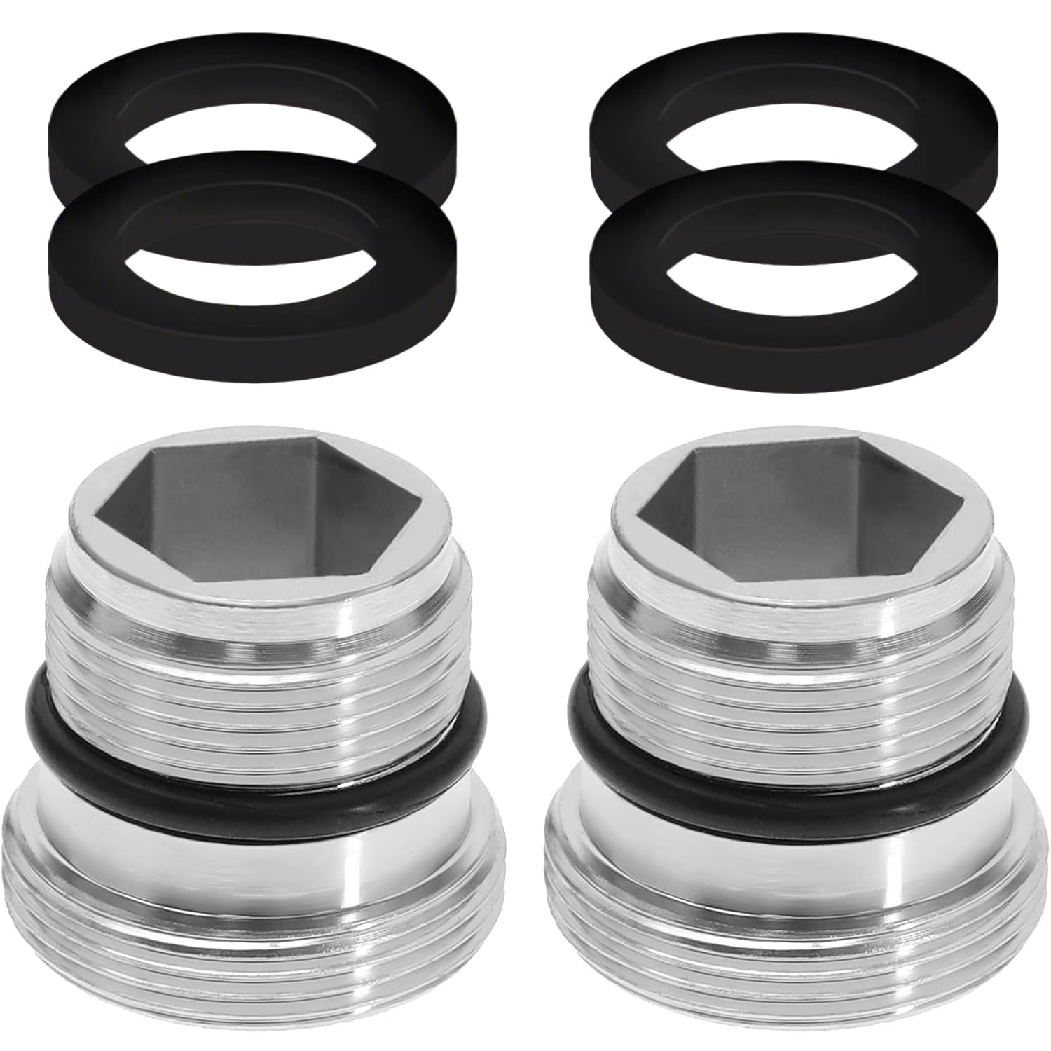 Confezione da 1 kit adattatore per rubinetto, convertitore filettato da M18 a M22 con guarnizione in gomma nera, adattatore per rubinetto dell'acqua per filtro e collegamento del tubo