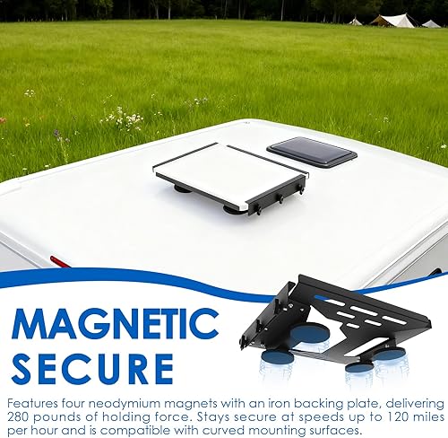 Miniatura 5 de Mini Magnetic Suction Cup Car Mount Kit, Rubber Coated Weather Resistant Sunroof Holder Signal Receiver, Universal Quick-Release System for Car RV