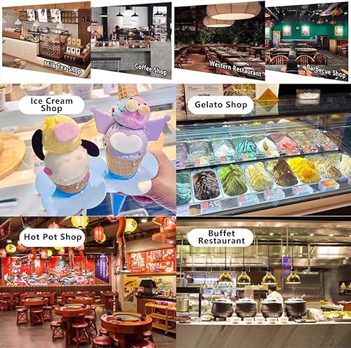 Miniatura 7 de Máquina de helado y servicio suave, máquina eléctrica de prensa de helado de 80 W con 4 formas diferentes de moldes, máquina de servicio suave de