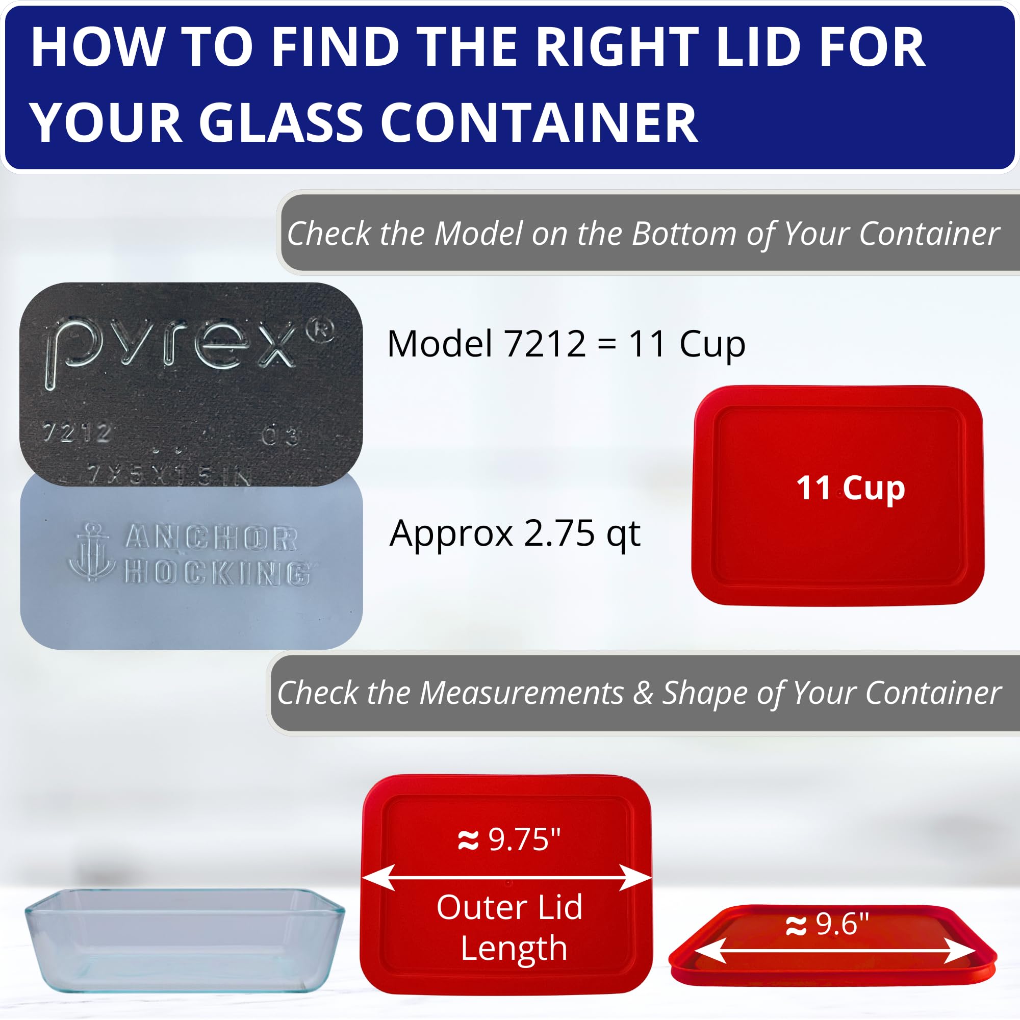 Pyrex 7202-PC 1 Cup Red Food Storage Replacement Lid (4-Pack) - Made in USA