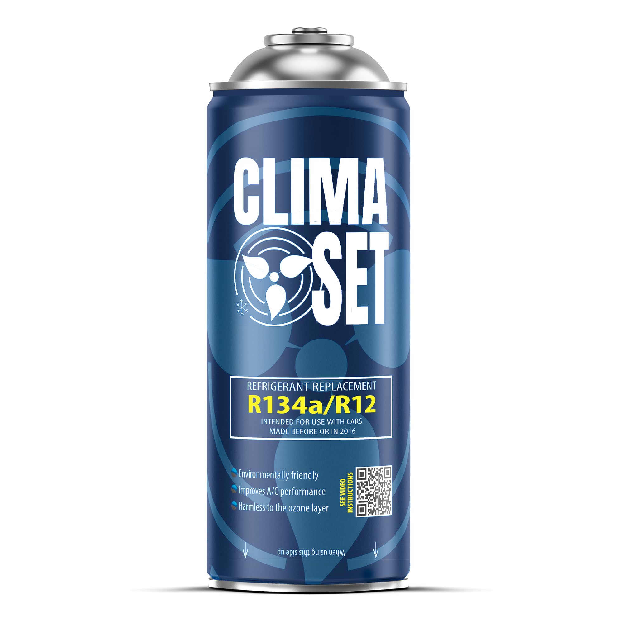 CLIMASET Sostitutiva del gas R134a R12- Gas aria condizionata auto - kit ricarica clima auto - refrigerante R134a - 1 x bombolette - ricarica aria condizionata auto - ECO