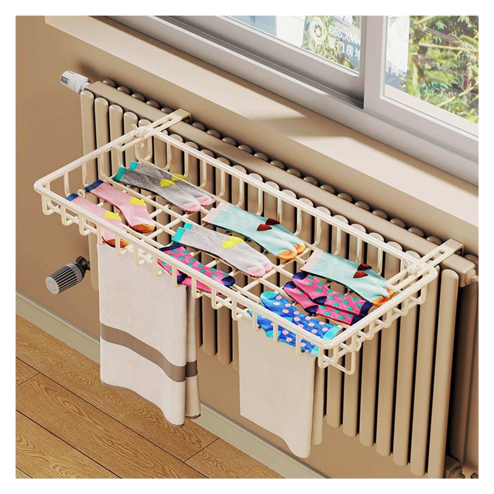 Estantería para Radiador Soporte para La Parte Superior del Calefactor Estante para Secar Calcetines Y Toallas Fácil Instalación para Apartamentos (15.7in/40cm)