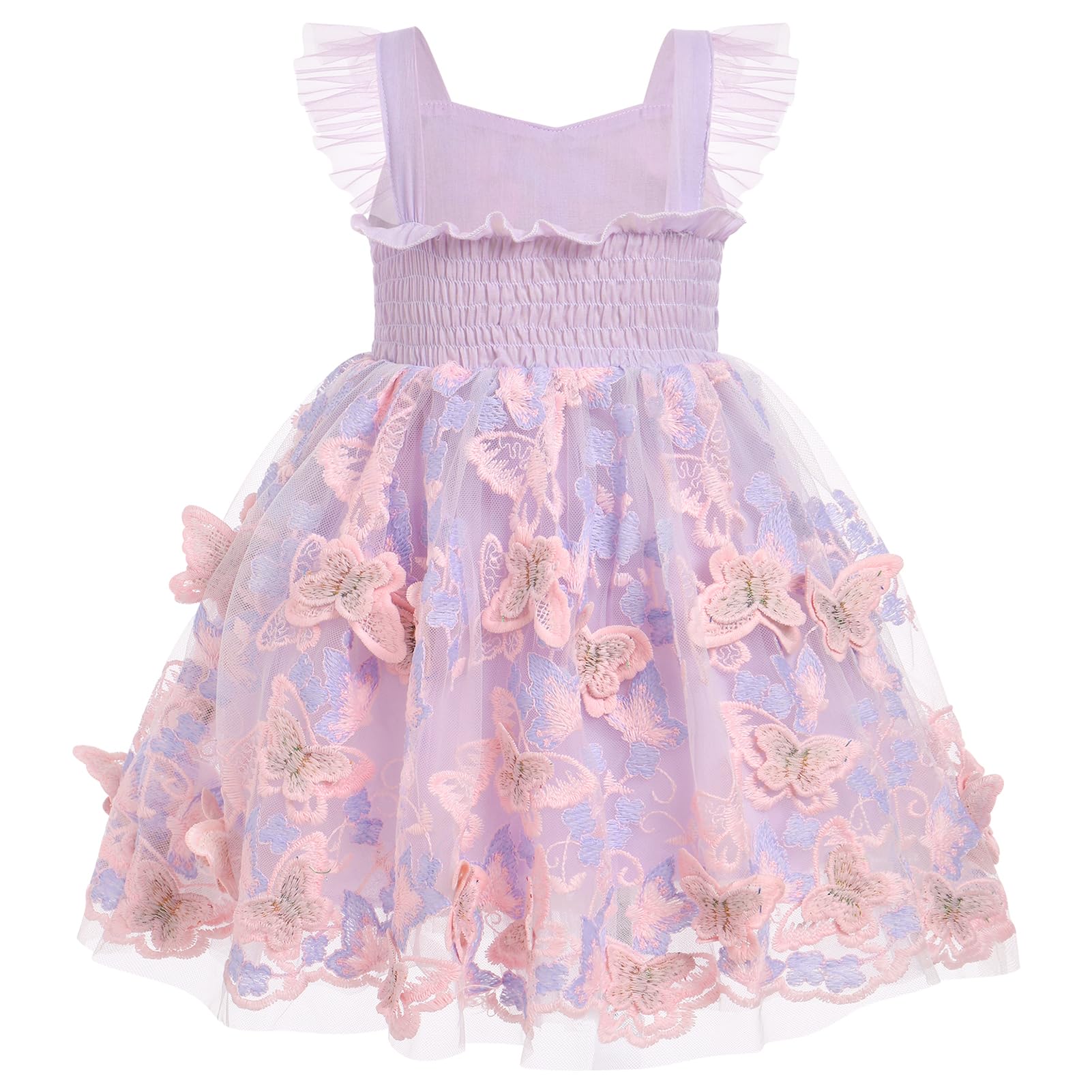 FYMNSI Robe de fête d'anniversaire pour bébé fille - Motif papillon - Sans manches - Tulle - Princesse - Robe de soirée