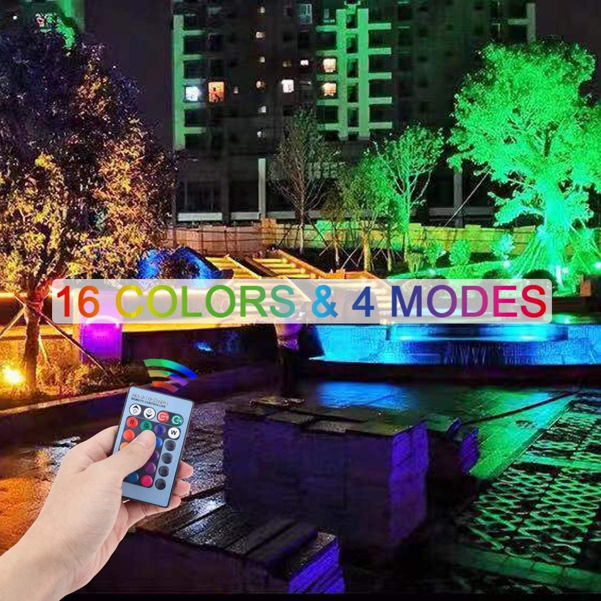 50% Off Discount Huamai LED Flood Lights RGB Color Changing Security Lights 60w，Bluetooth APP Control，IP66 Waterproof for Outdoor and Indoor Timing，Multi Colors Multi Modes for Garden Stage Lighting (60W-2Pack)