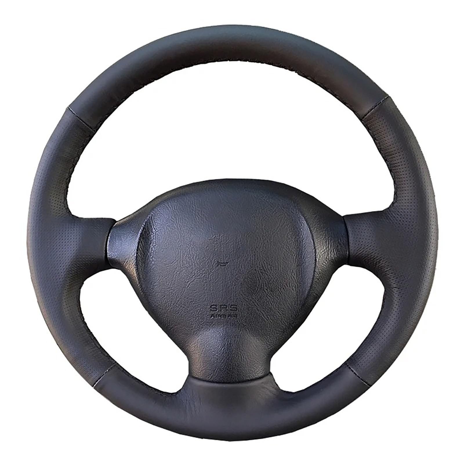 Oryginalna, spersonalizowana osłona kierownicy samochodu DIY, dla Hyundai Santa Fe 2001-2006, czarny skórzany oplot na kierownicę