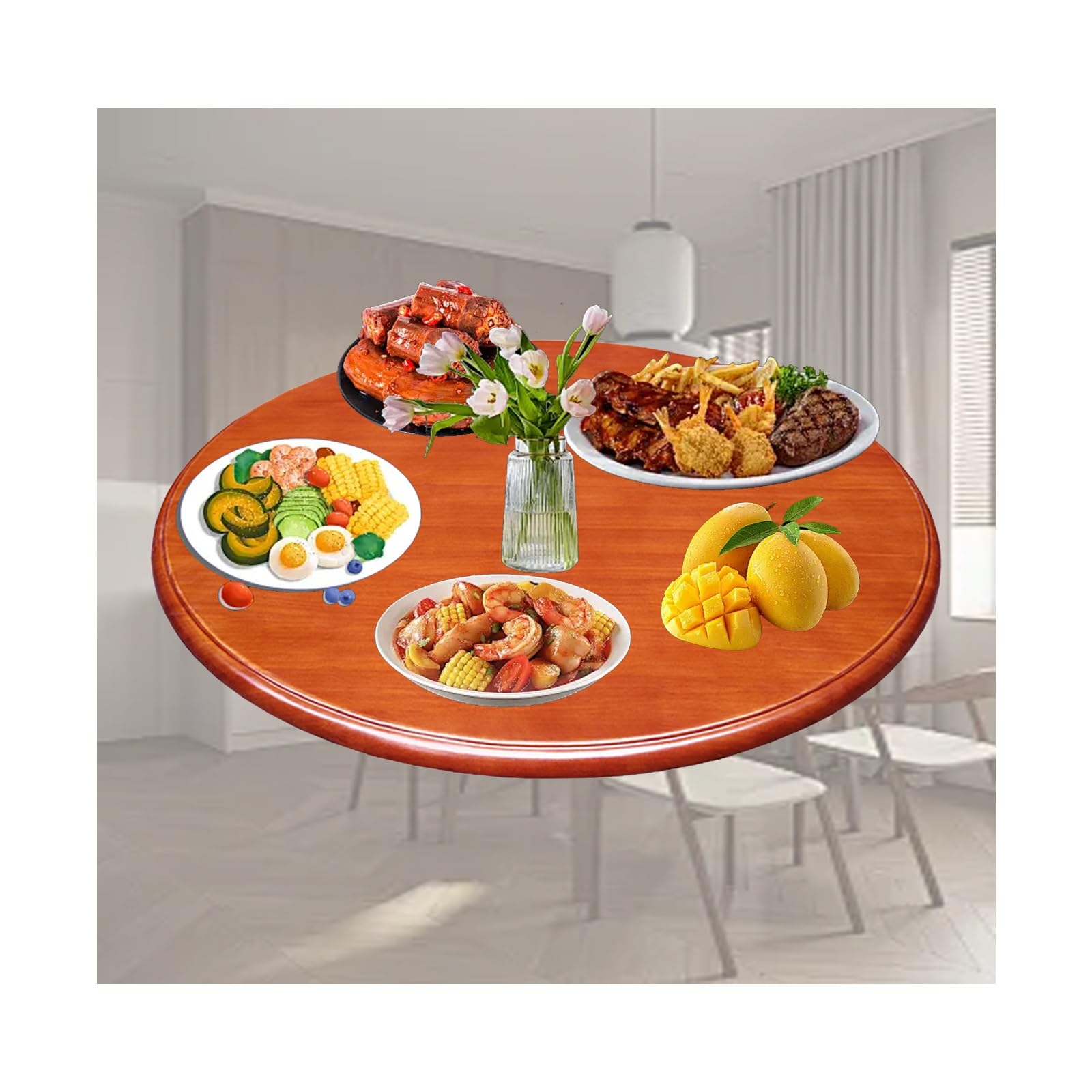 Plato Giratorio para Servir De Mesa Giratorio Redondo Plato Giratorio Redondo para Mesa De Comedor Cocina Y Servir con Giro Suave Silencioso(Crabapple,80cm/31.5in)