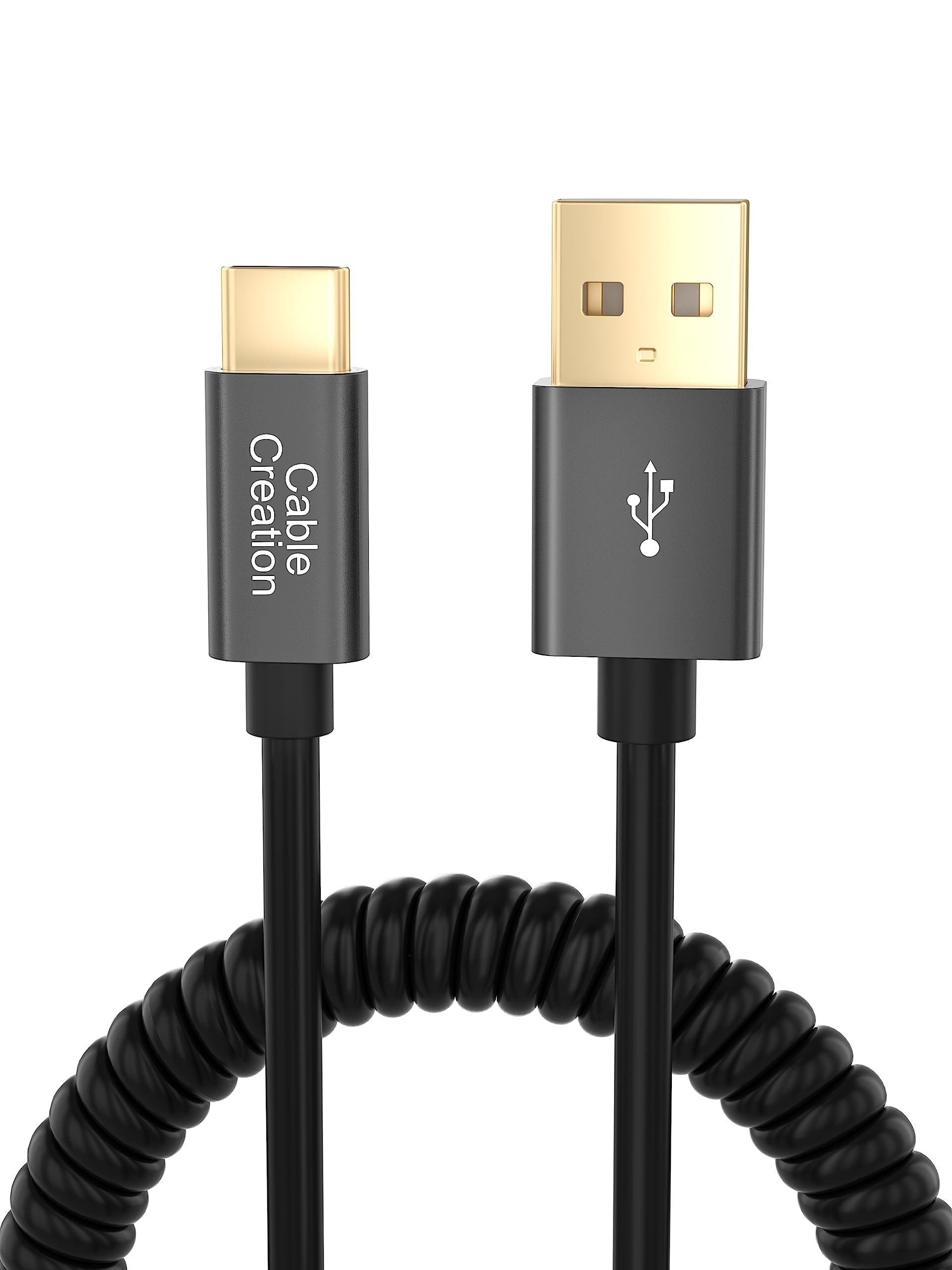 Cablecreation Usb C To A, Coiled Stretched Usb To Usb C 3A Fast Charging Cable For Galaxy S20 S10 S9, Note 10 9, Pixel 4Xl Charging Adapter, Smartphone (0.6-4 Feet, Black With Aluminum Shell) (B075GMKZWW) Amazon Price History, Amazon Price Tracker