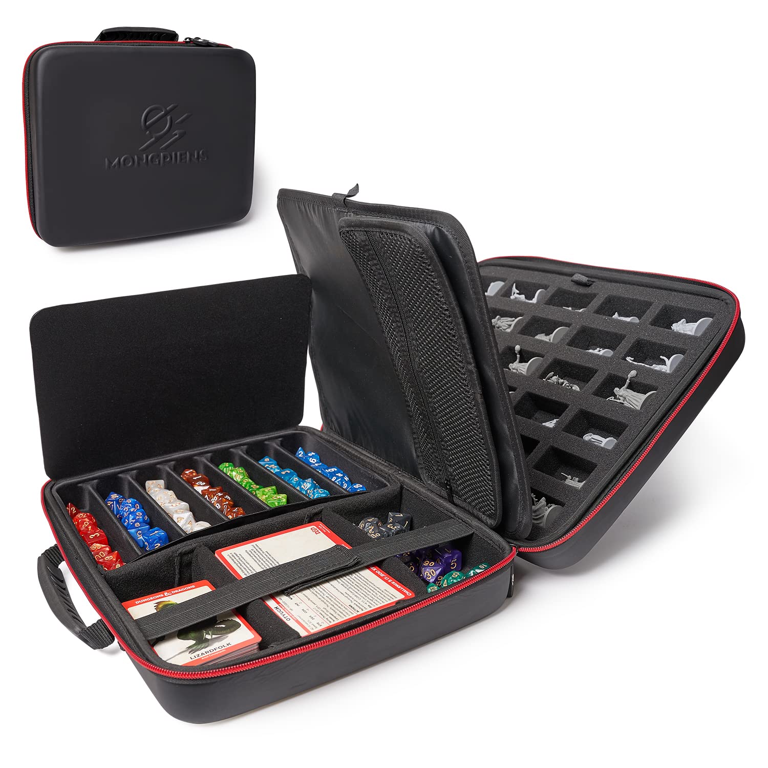 MONGPIENS DND Tabletop RPG Organizer Bag – DND Organizer Case for Dungeons and Dragons Player – Dice