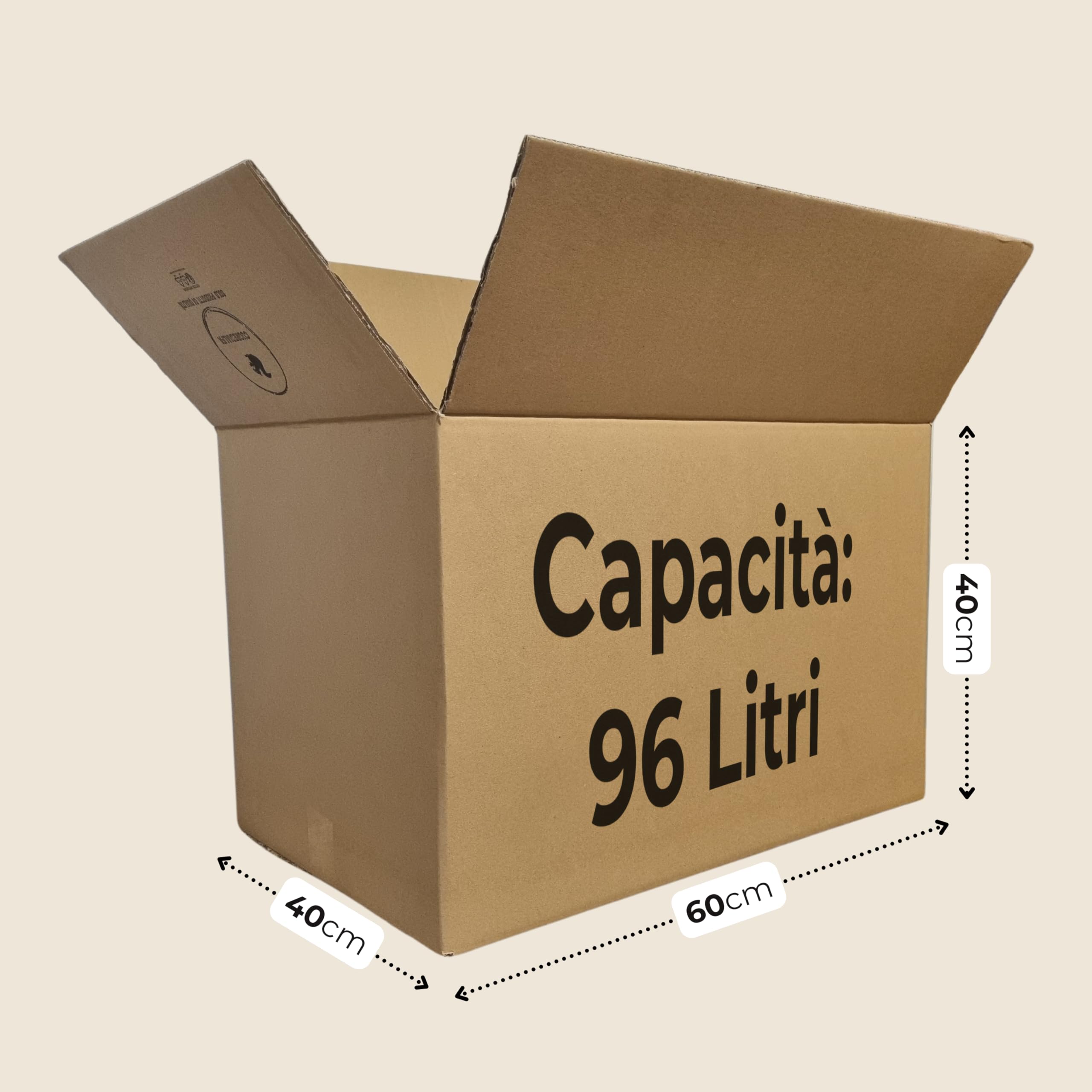 Scatole Trasloco 60x40x40 cm con Nastro Adesivo – Scatoloni Extra Resistenti a Doppia Onda Rinforzata Made in Italy CUOREDIALFA
