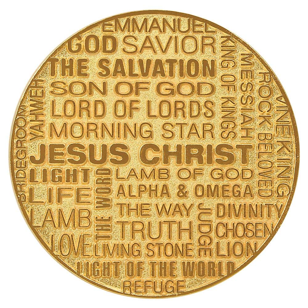 Amazon.com: Names of Jesus Gold Deluxe Gold Plated Pocket Token :  Collectibles & Fine Art