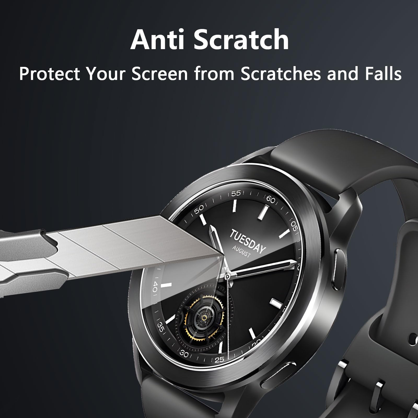 Yenwen 4-Packs Tempered Glass for Xiaomi Watch S3 / S4 Screen Protector, HD Scratch-Resistant Tempered Glass Screen Protector - Image 4