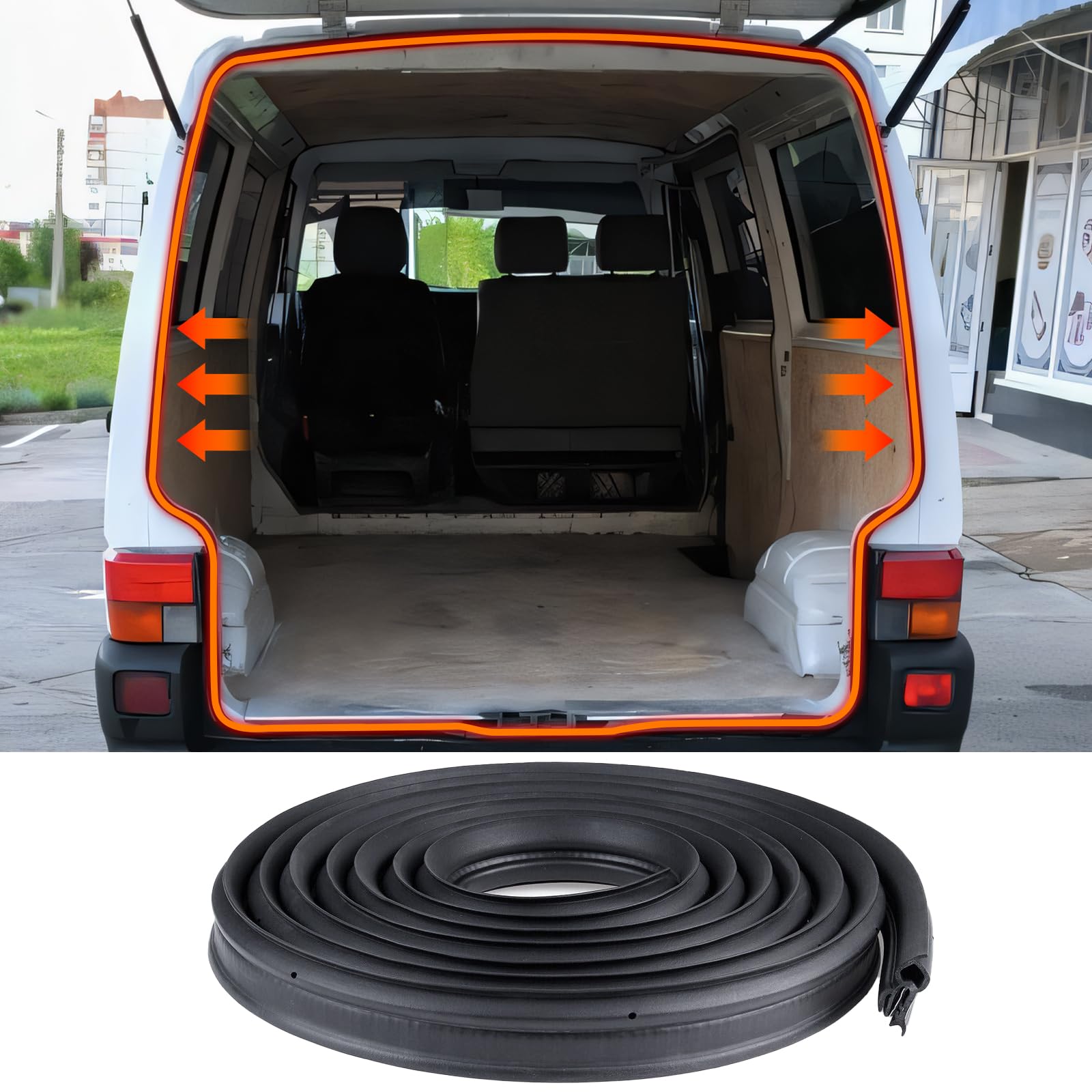 Guarnizione del Telaio della Guarnizione del Portellone Posteriore 721827705B Compatibile con VW Transporter T4 Guarnizione del Portellone Posteriore, Protezione dalle Intemperie