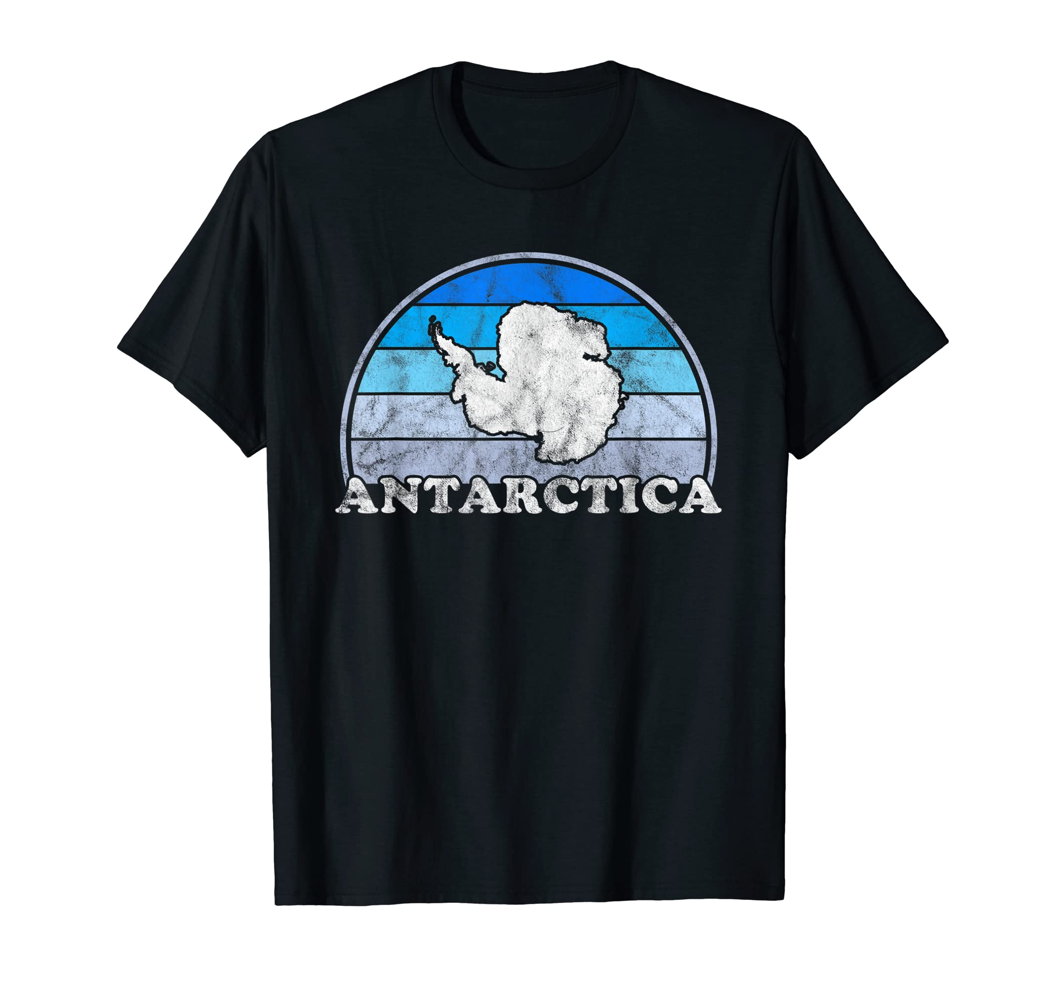 Antarctica Continent Explorer Souvenir ApparelAntarctica - Great White Continent Retro Sunset T-Shirt