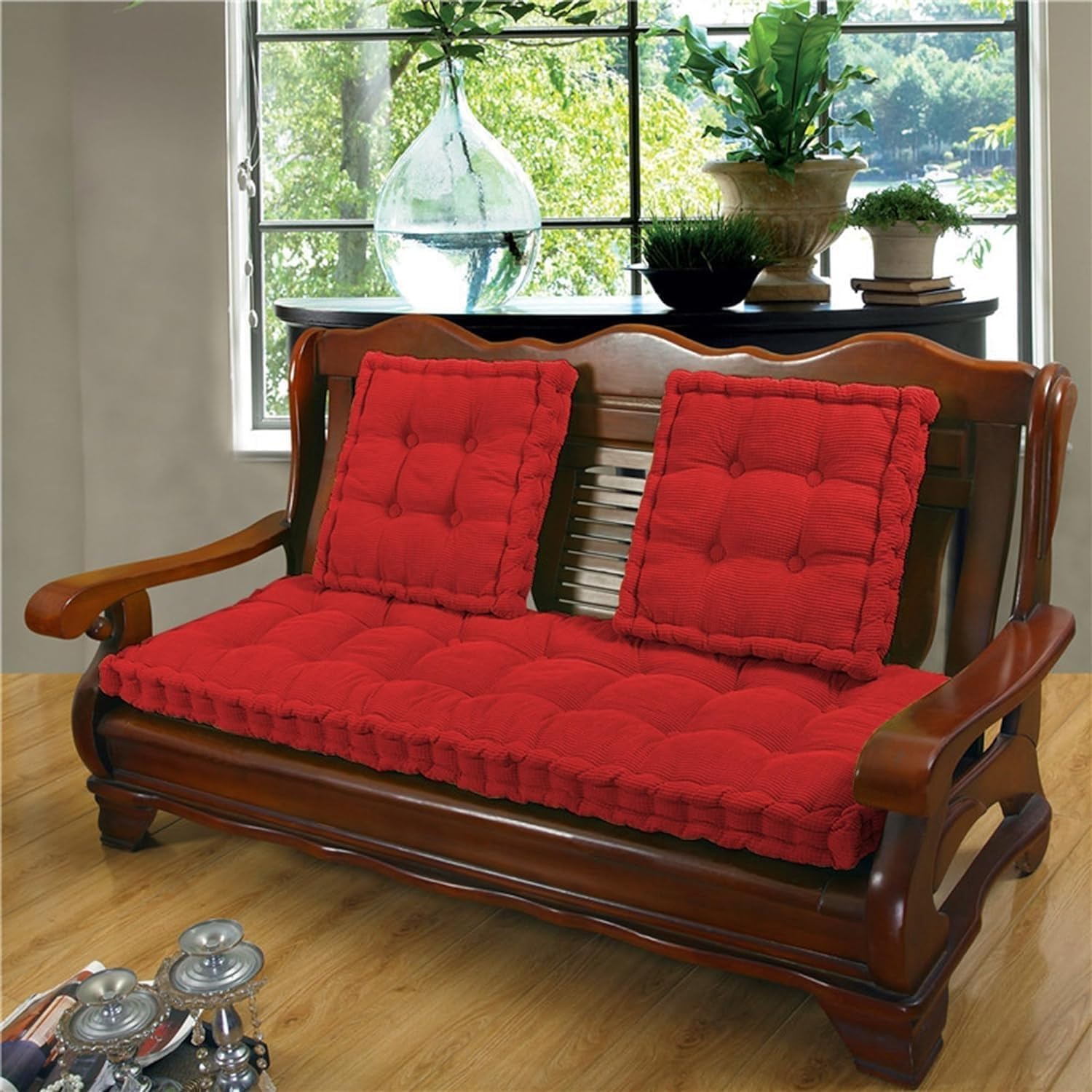 uyeoco Coussin de Banc Exterieur intérieur 100x40/140x40/150x50/180x55cm Banc Assise Coussin 8-10cm Jardin Coussin D'assise Epais Coussin de Sol Canapé pour Maison Balançoire(#5,50x160cm/20x63in)