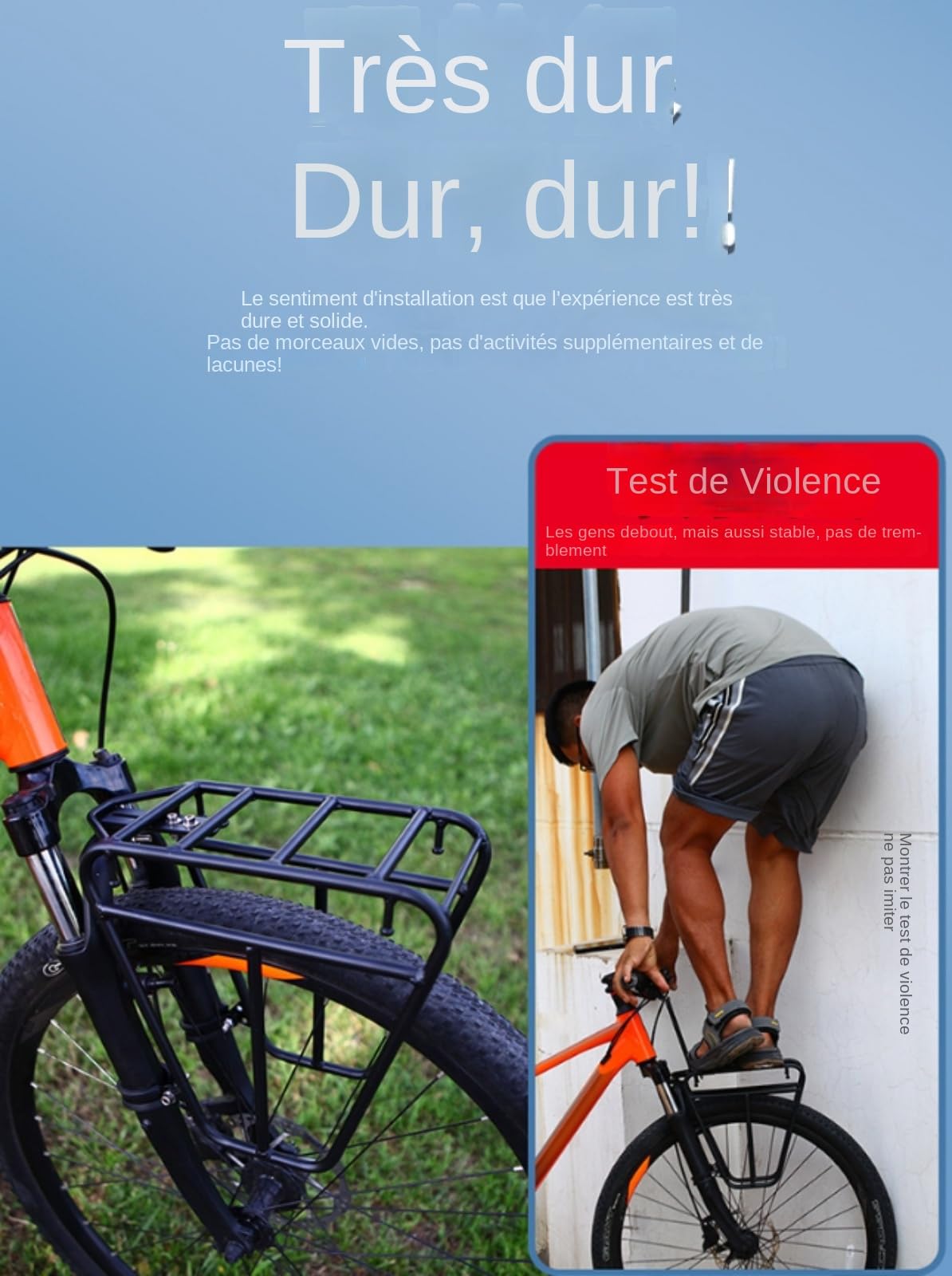 Porte-Bagages Avant Pour Vélo – Acier, 30x27,4x14 Cm, 25kg, Pour VTT, Route Et Tourisme
