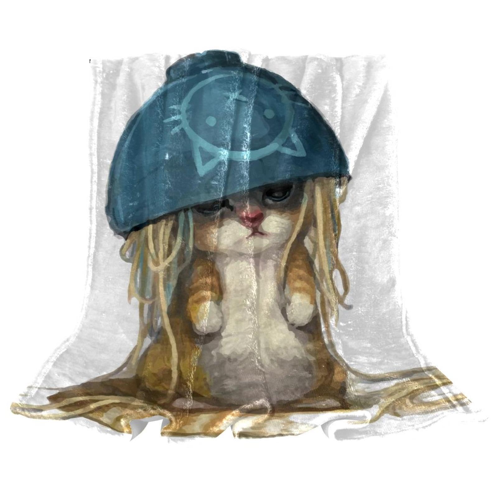 Plaid chat mignon couverture polaire douce cadeau idéal pour lits et fauteuils