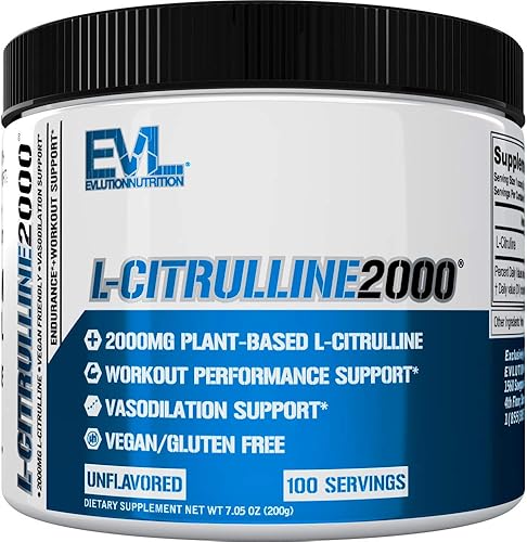 L-Citrulline2000 Polvo de óxido nítrico para antes del entrenamiento, polvo de citrulina L de alta resistencia para mayor fuerza muscular y bombas