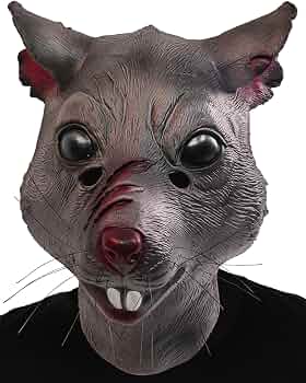 Rattenkopf-Maske Aus Latex – Mit Narben, Für Halloween & Kostümpartys