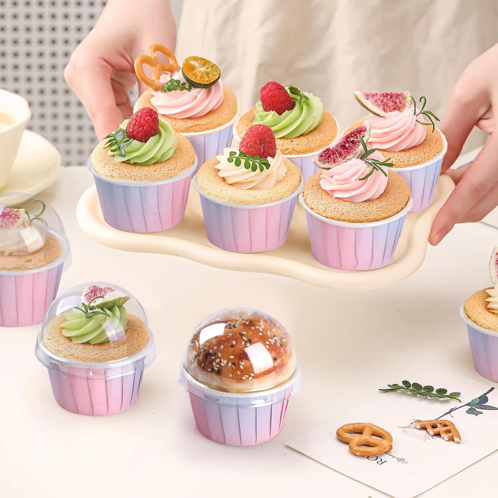 50 Pezzi Di Pirottini Per Cupcake In Stile Giornale La Festa Nozze Tulipani Muffin Cupcake Carta Torte Resistenti Allolio E 87938908