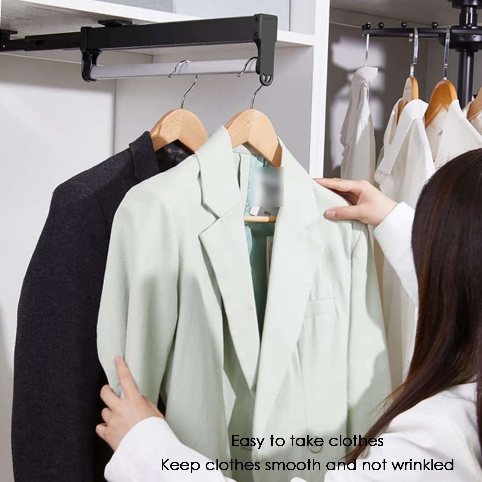 Perchero extraíble para Pantalones, Soporte para Corbatas Ajustable de Acero Inoxidable, organizadores de Armario deslizantes, 1 Paquete, para Jeans, Toallas, Corbatas, chales, Ropa, Bufanda