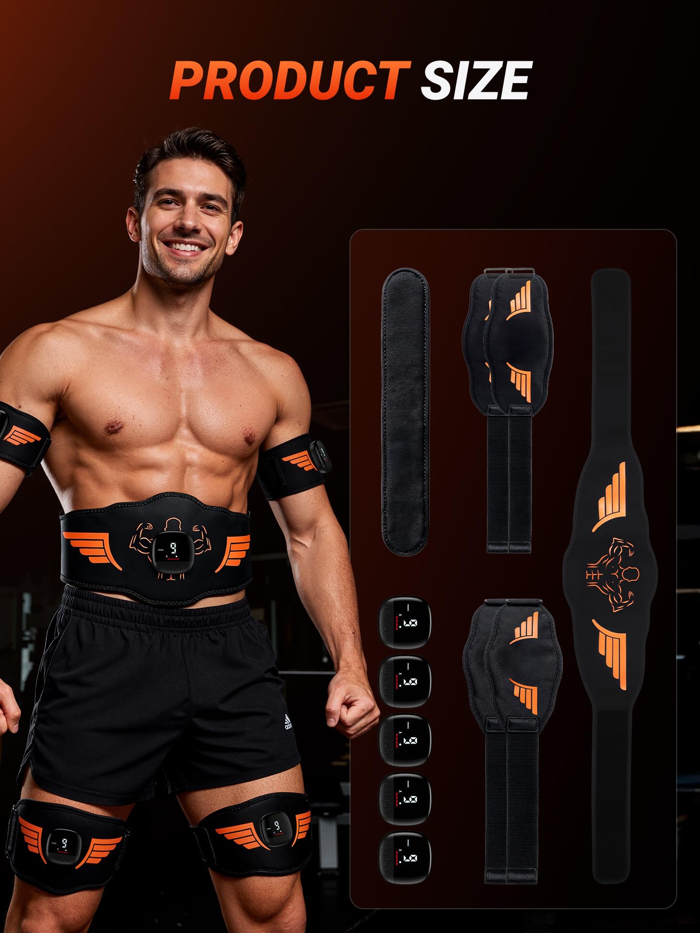 EMS Muscle Stimulator 5-Piece Set - Rechargeable Ab, Arms & Legs Stimulator for Core Strength, Body Toning & Workout Recovery, Watching TV, Working or Relaxing After Exercise to Use, Men & Women — Amazon image 4