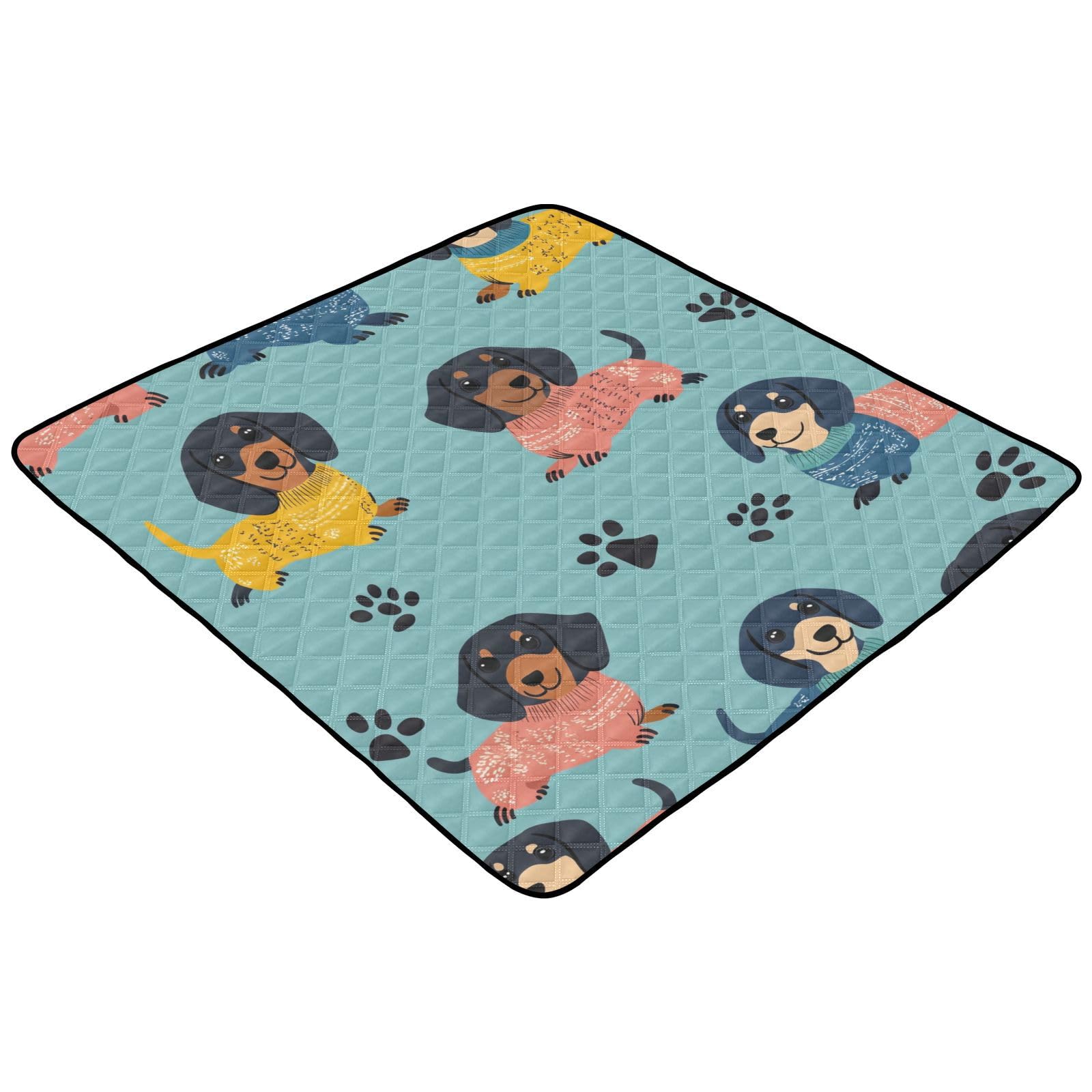 Kigai Cute Dogs Baby Play Mat for Floor and Playpen 50x50 inch Non-Slip Baby Activity Playmat Waterproof Foldable Crawling Mat for Infants Toddlers