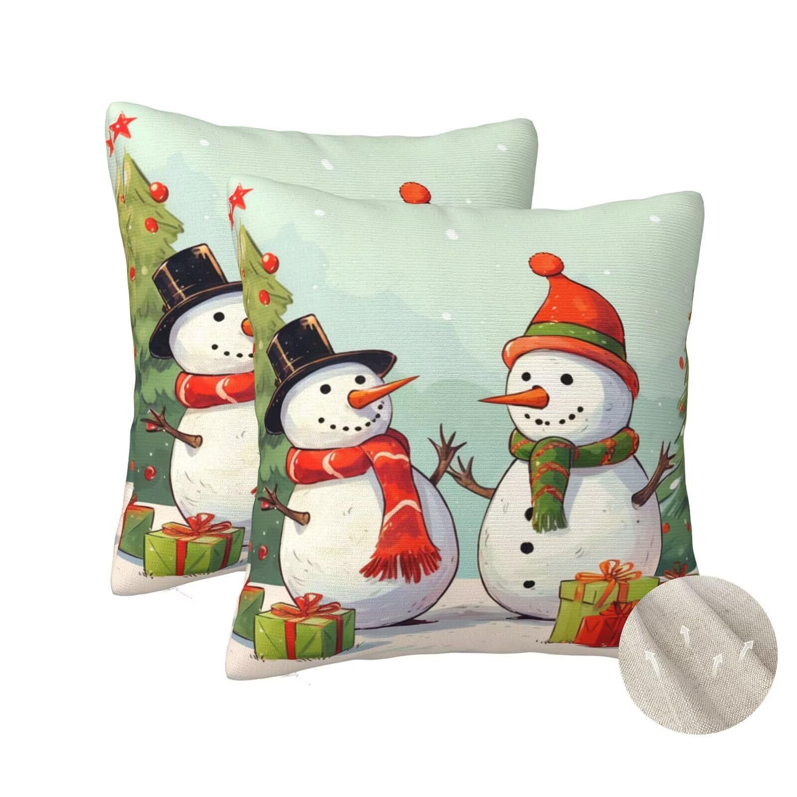 Housse coussin Noël 60x60 cm le cadeau idéal en lot de 2 pour décorer le canapé de salon