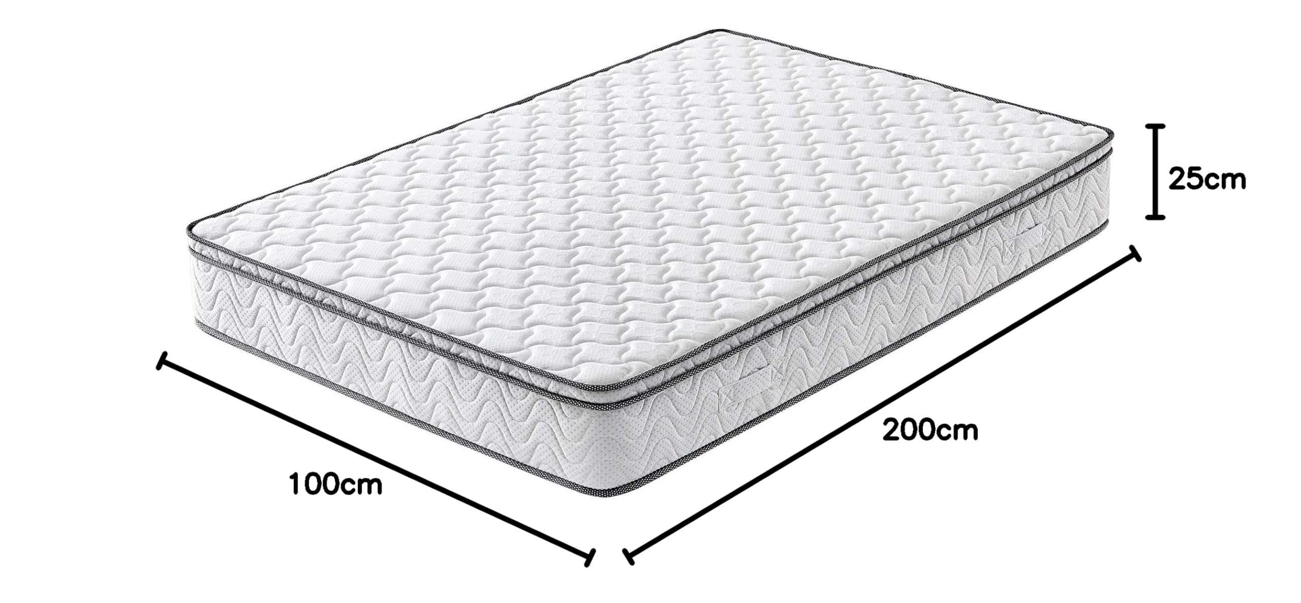 Arensberger Viktoria Matratze 100x200 cm | Taschenfederkernmatratze 25 cm mit 5 cm NANOCELL® Gelschaum | Härtegrad H2/H3/H4 | Federkernmatratze punktelastisch, Rollmatratze | Öko-Tex Zertifiziert