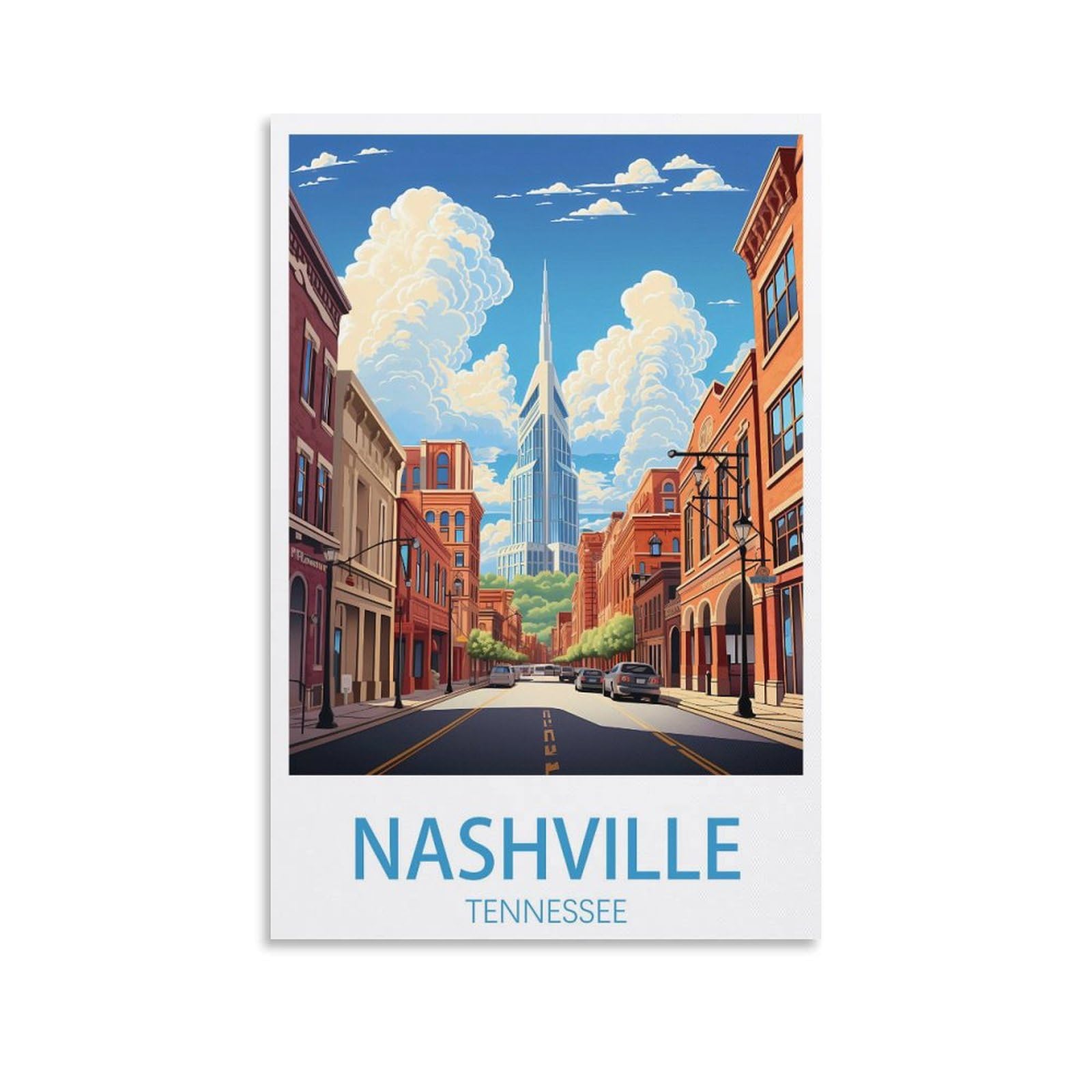EZMLFA 5D Diamond Painting Kits for Adults,Nashville Tennessee,Diamond Painting,Landscape Gem Art Kits Adult and Crafts Home Decor 40x40cm