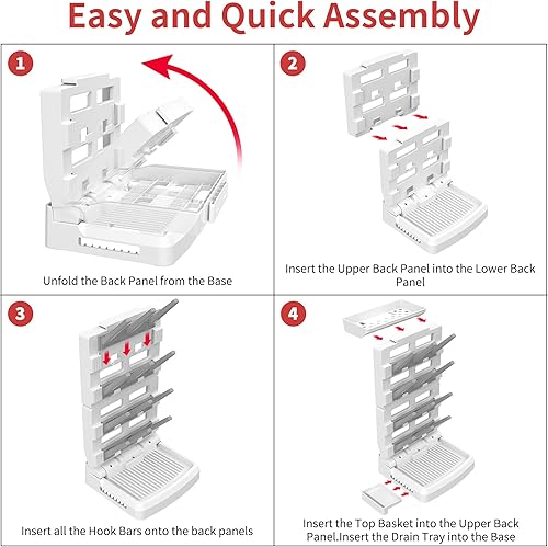 Miniatura 5 de Estante de secado de biberones para 12 biberones, estante vertical para secadora de biberones de pie que ahorra espacio para accesorios de bebé y