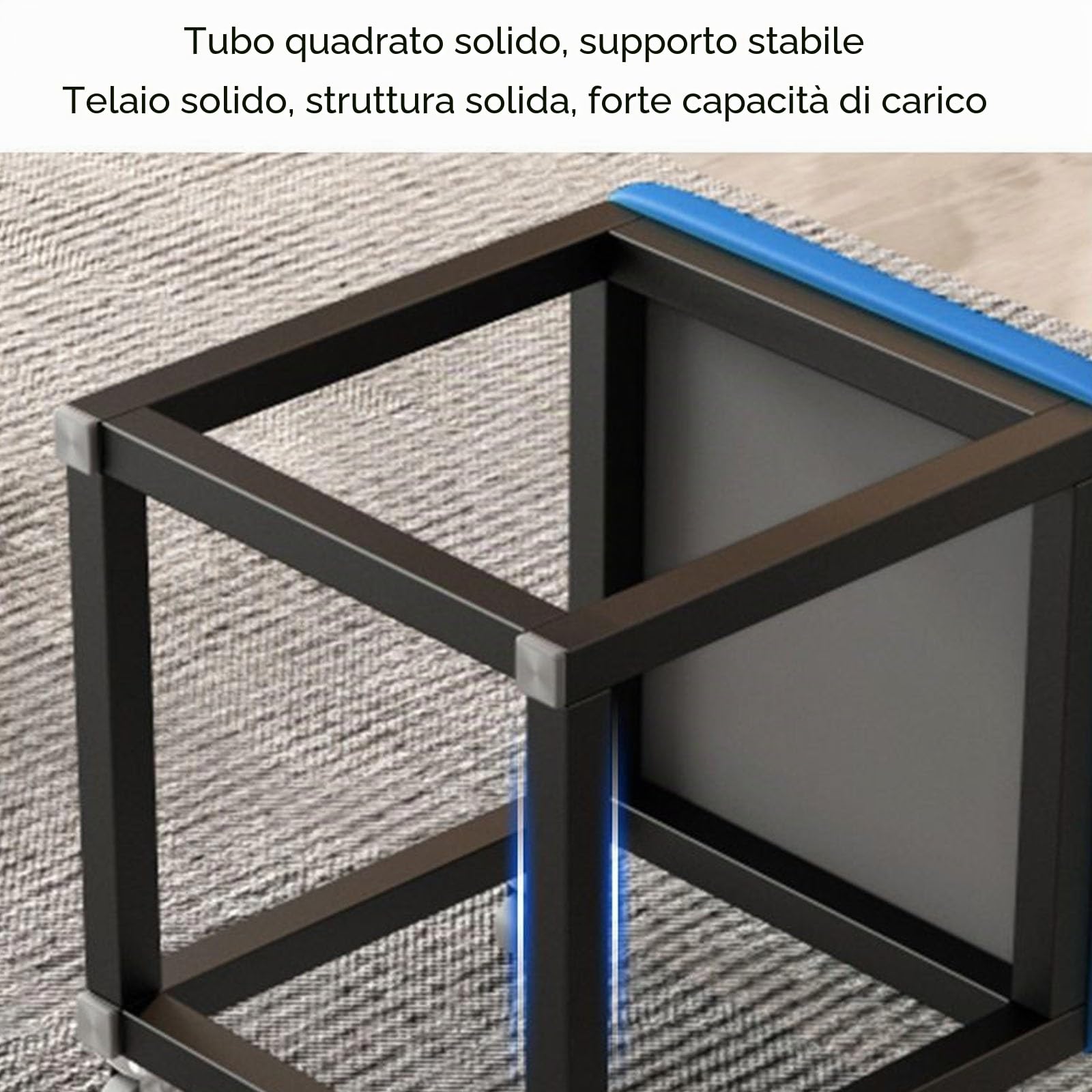 Sgabello 5 in 1, impilabile, per interni, salvaspazio, elegante e multifunzione (D, 45 x 45 cm)