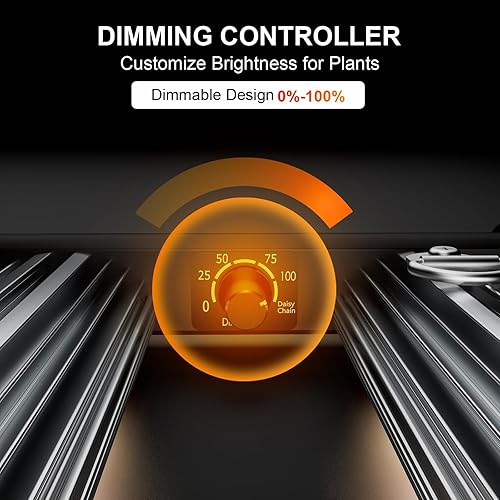 Miniatura 7 de TMLAPY Luces LED N320 de crecimiento de 320 vatios de espectro completo con cadena de margaritas regulable, lámparas de cultivo para plantas,