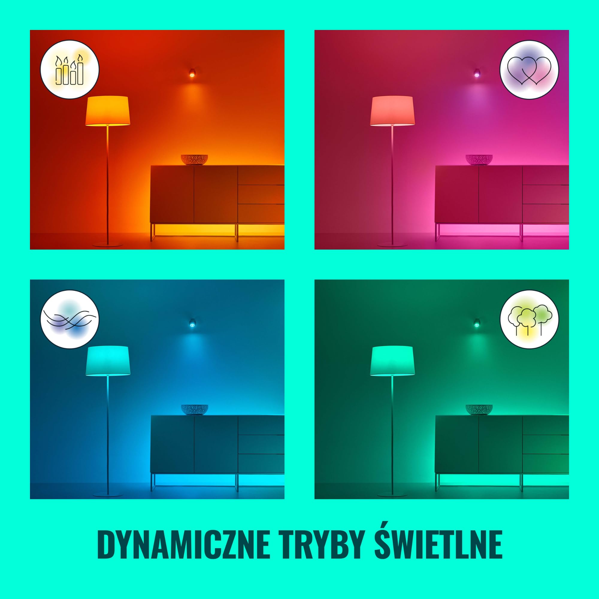 WiZ Inteligentna taśma LED 2 m, 1600 lm, Wi-Fi, Bluetooth, wiele odcieni bieli, szeroka paleta kolorów, sterowanie aplikacją + zasilacz