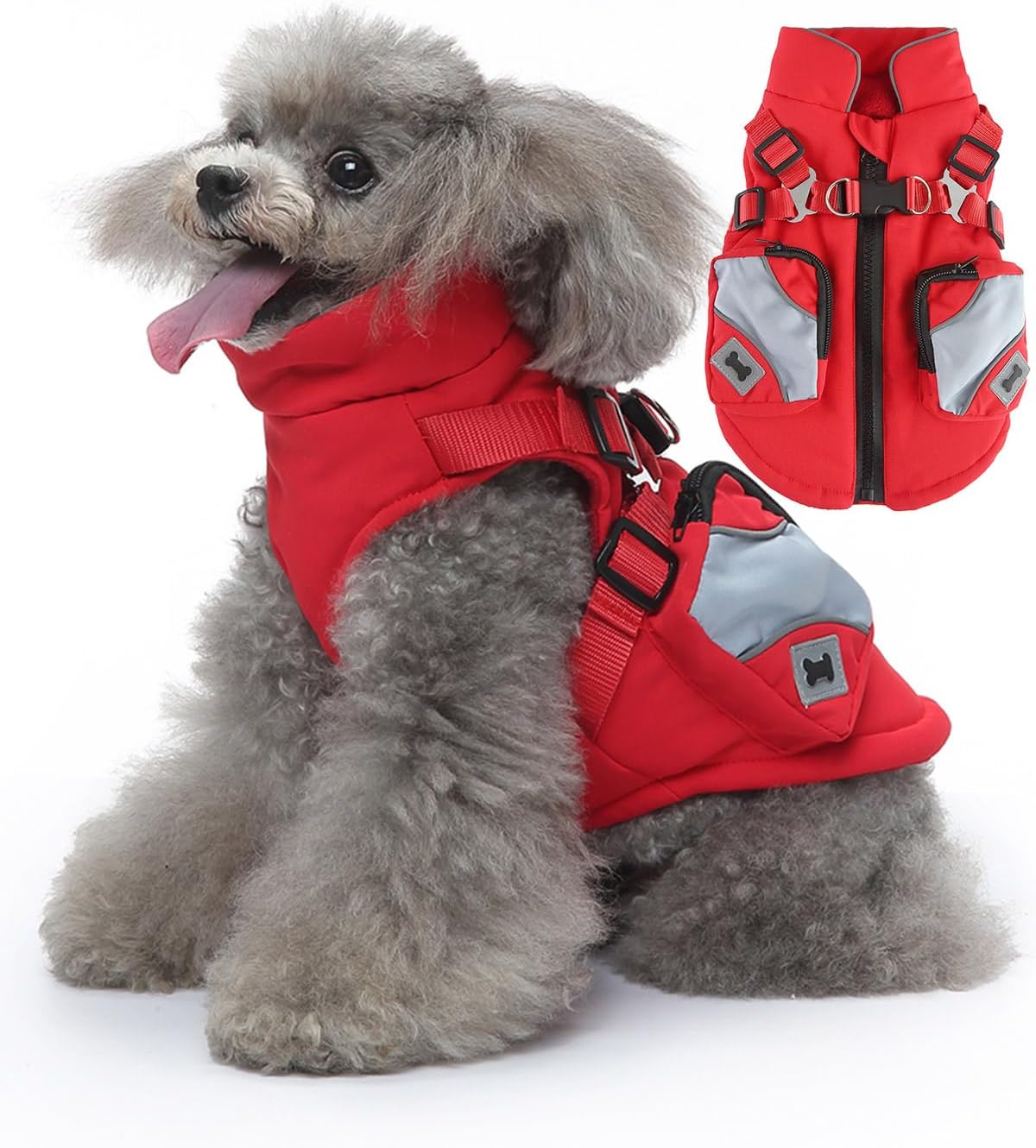 ESMARTER M Dog Coats, Waterproof and Windproof Dog Jacket, Reflective