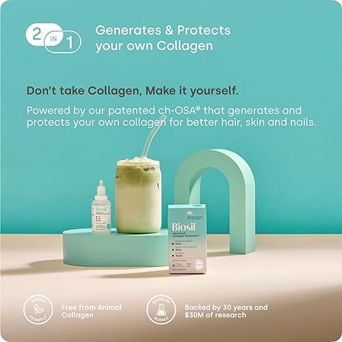 Miniatura 6 de Biosil Suplemento potenciador de colágeno – Gotas de 0.5 onzas líquidas, paquete de 2 – Activador patentado ch-OSA para piel, cabello, uñas y