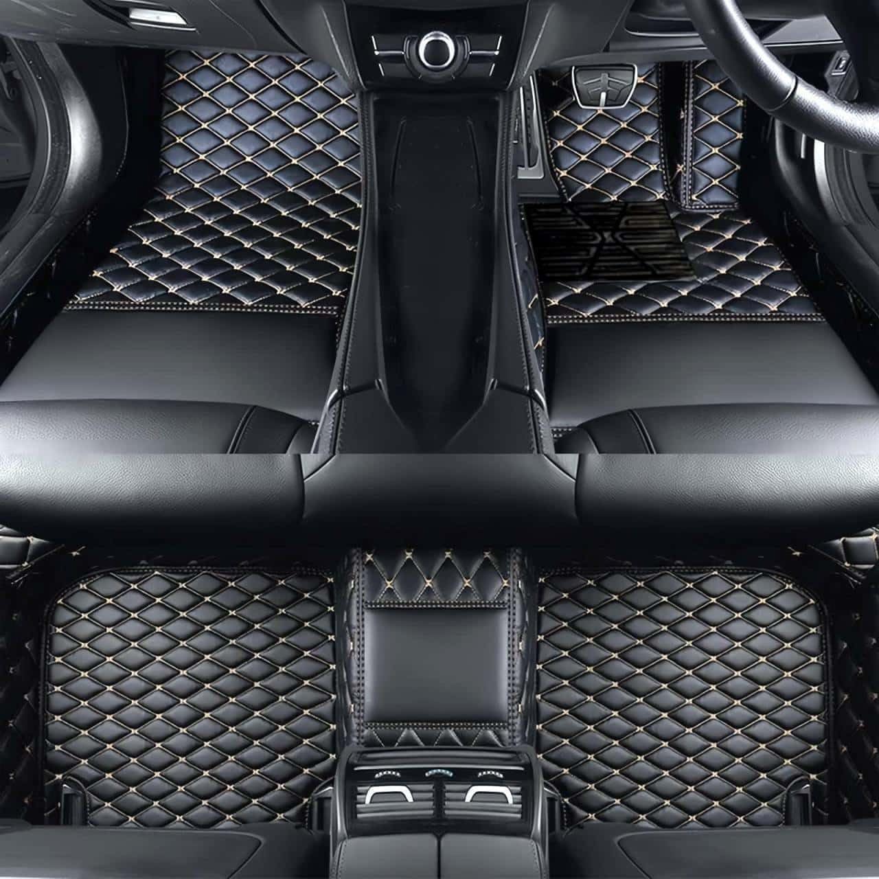 JSHOTRIRV Customized Car Floor Mats compatible for KIA Carens (7seats) 2013-2024 Car Mats All Weather Personalized, Luxury All Weather Cars Mats,A