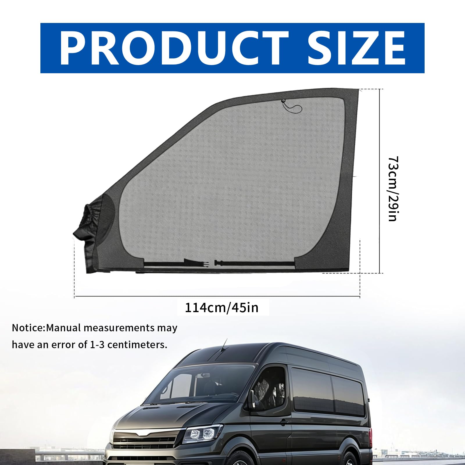 Zestaw 2 magnetycznych moskitier do bocznych okien VW T4 T5 T6 - Magnetyczna moskitiera do bocznego okna - Oddychająca moskitiera do przednich drzwi