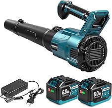Yofidra Leaf Blower with 2 Batteries 6.0Ah, 3 Speed Settings, 252Km/h, 3 Blowing Tubes, Battery Blower for Leaf Blowing, Snow, Dust and Waste