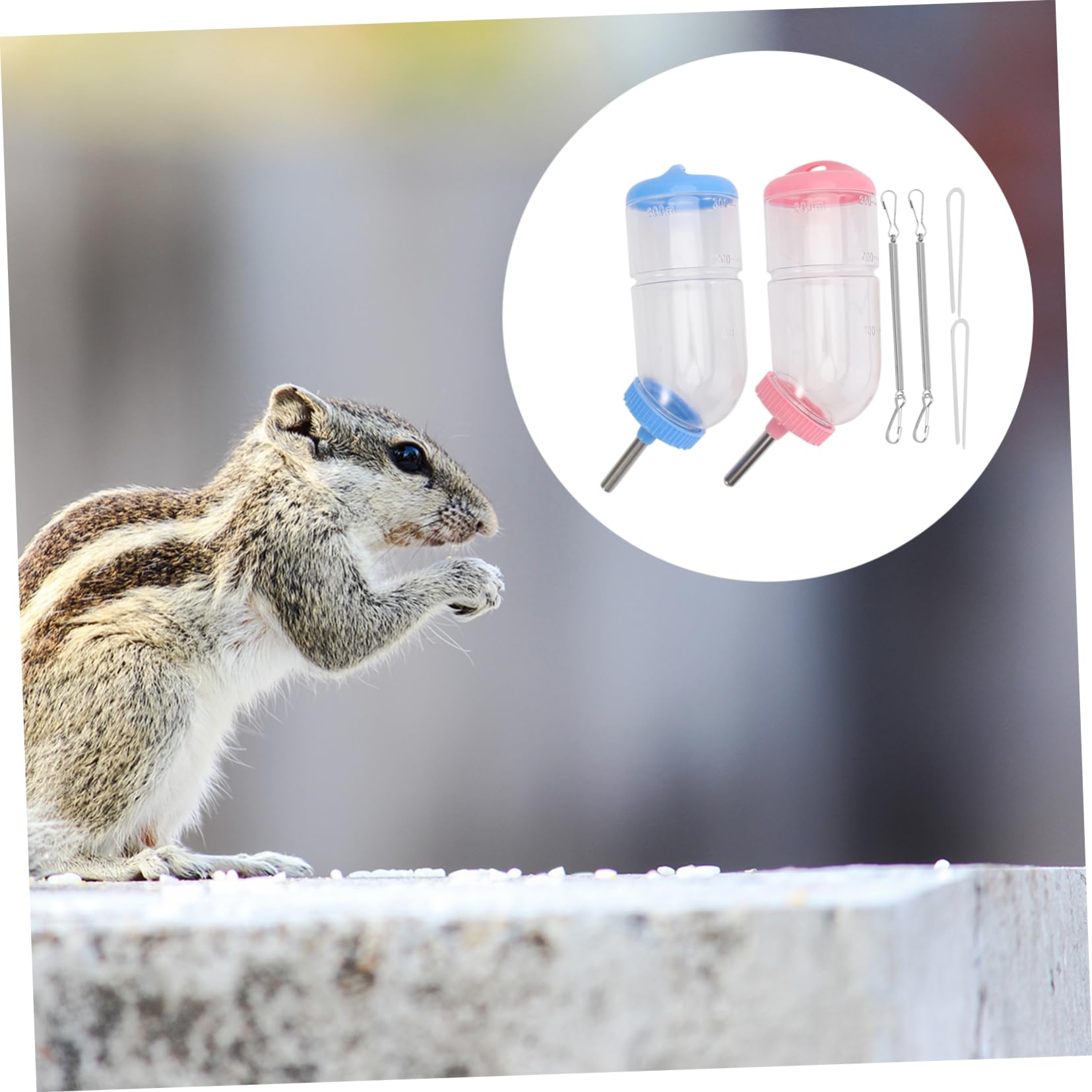 VANZACK 6pièces Fontaine à Eau pour Petits Animaux Abreuvoir Automatique Inoxydable pour Lapins Cobayes Chinchillas Distributeur Pratique sans Fuite