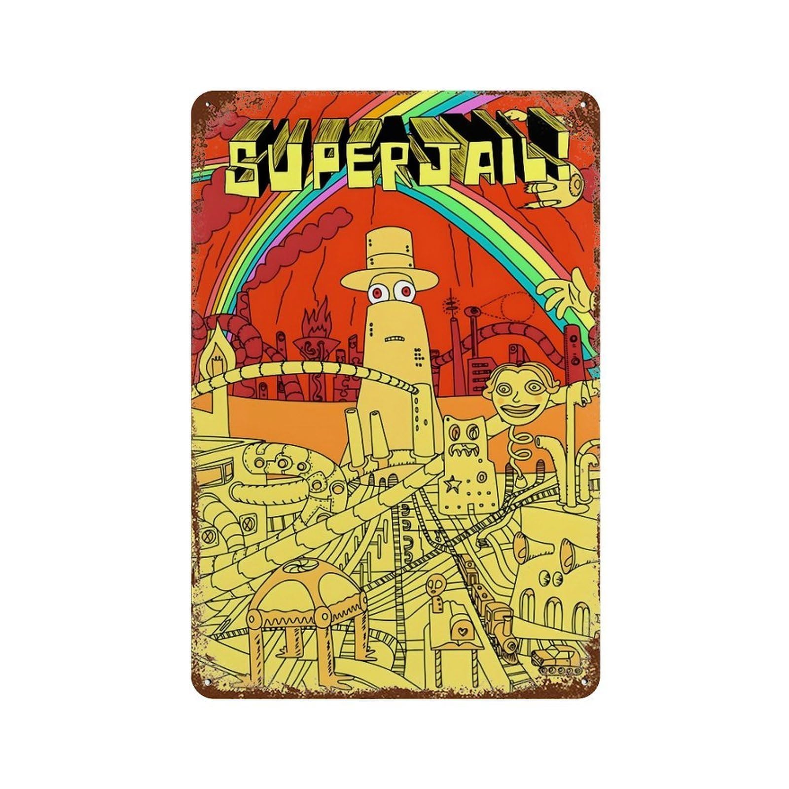xiaoxiaoshen Surrealism Cartoon Superjail (4) Wall Decor Art Metal Tin Poster Modern Home Decor Art Home Bar Shop Decorations Vintage Sign 30x20cm