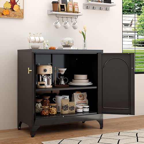 Metal Sideboard Buffet Cabinet with Storage,33 Inch Coffee Bar Cabinets