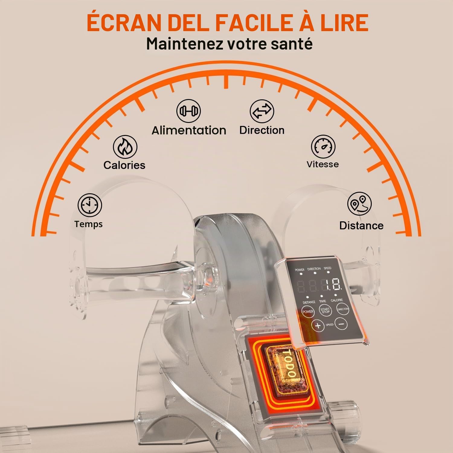 Pédalier électrique Pédales Statiques Personnes âgées Automatique, 6 Niveaux de Vitesse, Télécommande avec Moteur Silencieux pour Jambe Réhabilitation
