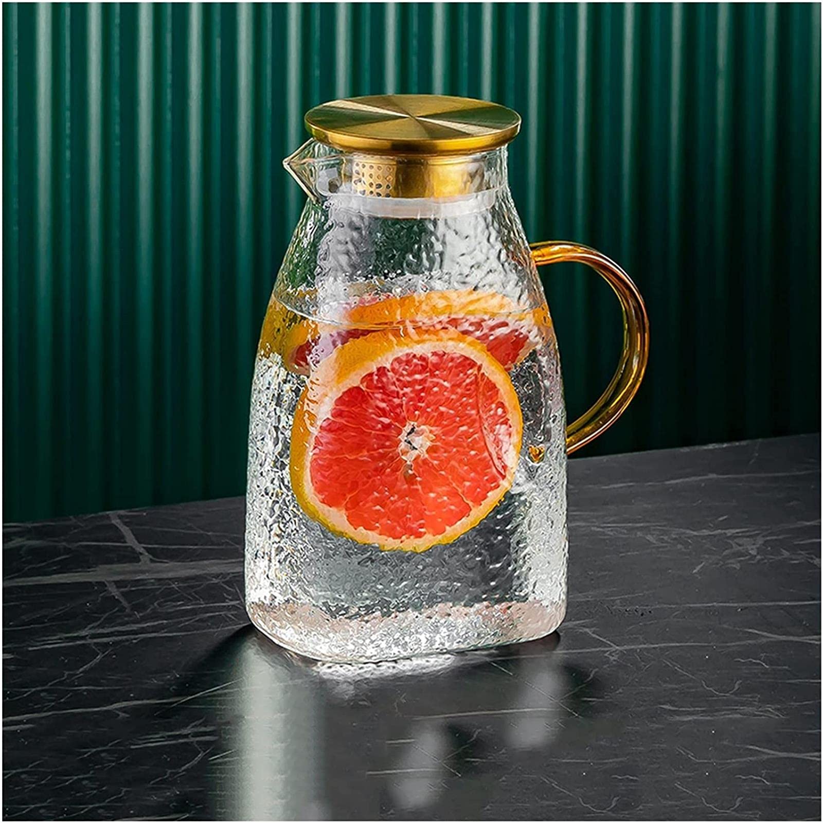 Brocca per Acqua Semplice Brocca Martellata addensata Caraffa in Vetro Teiera di Grande capacità Pentola per succhi per la casa, Ristorante, caffetteria Caraffa per l'acqua